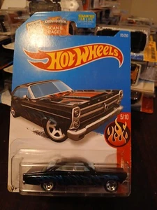 Hot Wheels 1966 Ford 427 Fairlane Black w/ Flames # 5/10 2015 Flames /Malaysia - Picture 1 of 3