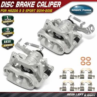 Par de pinzas de freno de disco traseras con soporte para Mazda 3 3 Sport 2014 2015 2016 Foto 1 de 4