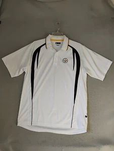 Pittsburgh Steelers Shirt Adult Large White Polo Short Sleeve Collared Casual - Picture 1 of 10