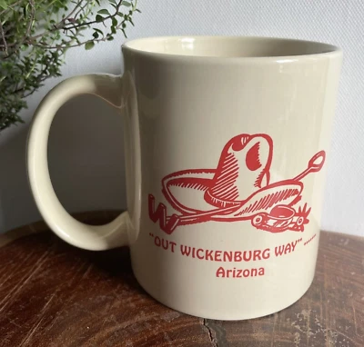 Taza de café WICKENBURG Arizona desierto vaquero rodeo espuela oeste recuerdo de viaje Foto 1 de 4