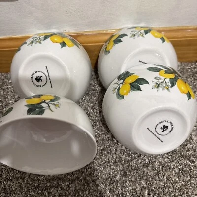 Juego de 4 pernos de vajilla Royal Norfolk Lemon Foto 1 de 3