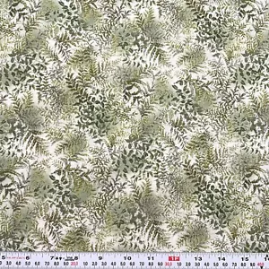 Les Jardins by Hoffman Fabrics Green Foliage Cotton Fabric Remnant 19" x 43" - Picture 1 of 2