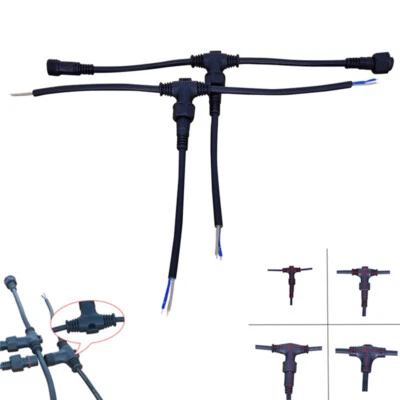 3 Way Outdoor Waterproof Electrical Cable Connector IP68 With Male Female Wire - image 1 of 4