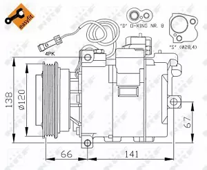 NEW NRF A/C COMPRESSOR AIR CONDITIONING OE QUALITY REPLACEMENT 32104 - Picture 1 of 5
