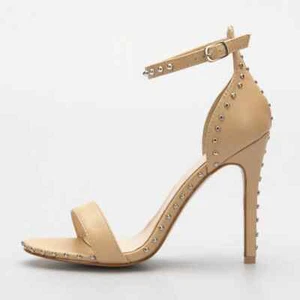 Liliana BARBARA-105 Nude Camel Fashion Ankle Strap Stiletto High Heel - Picture 1 of 3