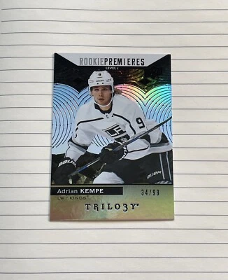2017-18 Upper Deck Trilogy Adrian Kempe Rookie Premieres Black #ed 34/99 - Image 1 of 2