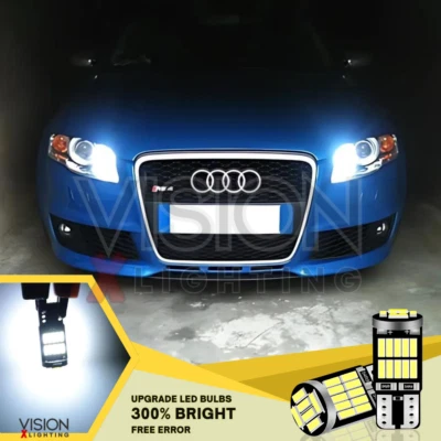 Audi A8 S8 4E 2003-2010 2x Bombillas Actualización Luces Laterales LED Blanco Brillante Canbus Foto 1 de 4