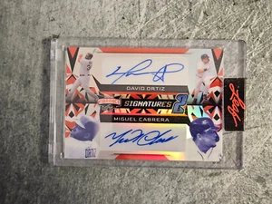 2023 Leaf Vibrance Signatures David Ortiz Miguel Cabrera Dual HOF Auto #d 2/2 - Picture 1 of 2