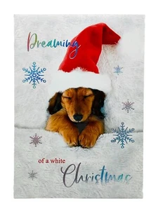 Pinecone Christmas Cards White Christmas Pup (Pack of 12 Cards w/ Envelopes) NEW - Picture 1 of 15