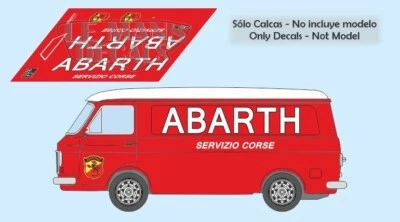 LE MANS DECALS Decals Fiat 238 Transporter Abarth Servizio Corse 1:32 43 24 18 slot calcas