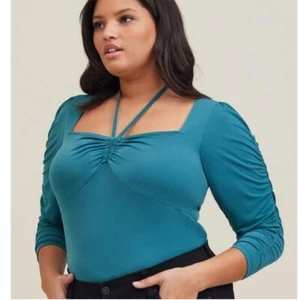 *NUEVO CON ETIQUETAS* Body acanalado Torrid Pacific Ivy - verde azulado - 1X - Imagen 1 de 6