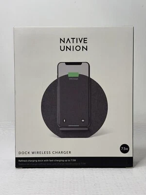 Native Union Dock Wireless Charger 7.5w QI Compatible Slate Gray New In Box - Image 1 of 3