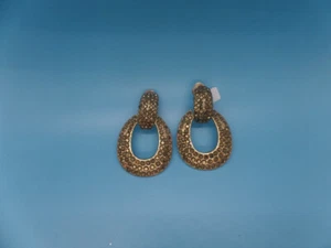 VINTAGE JAY FEINBERG GOLD PAVE' EARRINGS - Picture 1 of 5