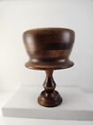 Vintage Lathe Turned Wooden Pedestal Bowl