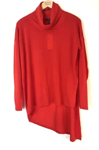 Suéter túnica asimétrica de lana merino rojo lava S Eileen Fisher $268 para mujer nuevo con etiquetas - Imagen 1 de 5