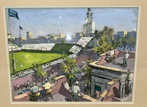 Frank Beatty Chicago Artist Cubs Baseball Game Mid Century Modern Wriggly Field! - Picture 1 of 7