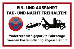 Cartello Parcheggio "Tenere Liberi Entrate e Uscite" Traino Parcheggio Privato - Foto 1 di 3
