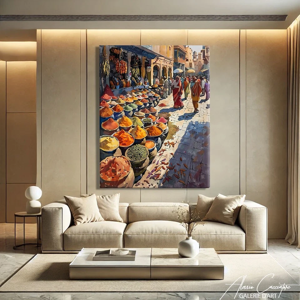 Large Wall Decor Oriental Moroccan Wall Art Arabic Painting Traditional Prints - Imagem 1 de 4