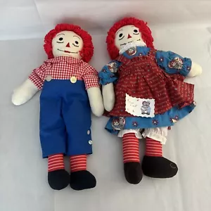 Vintage Raggedy Ann and Andy Dolls, 20” / Holly Days Bazaar - Picture 1 of 12