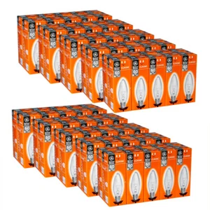 100 x GE Glühbirne Kerze 60W E27 klar Glühlampe 60 Watt Glühbirnen Glühkerzen - Bild 1 von 1