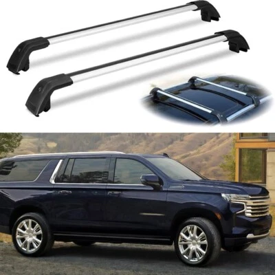 2PCS Crossbar Cross Bars Fits For Chevrolet Suburban 2021-2025 Roof Rail Rack - Image 1 of 4