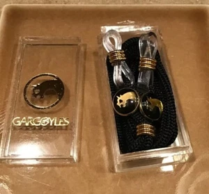 NOS Vintage GARGOYLES Sunglasses Eye Reading Glasses Retainer Cords BLACK - Bild 1 von 5