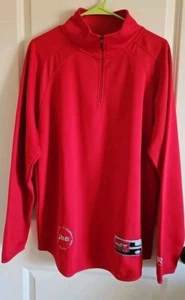 Rawlings Men's Red Quarter-Zip Flat Mesh Fleece Gym Pullover Sports Size Medium - Picture 1 of 11