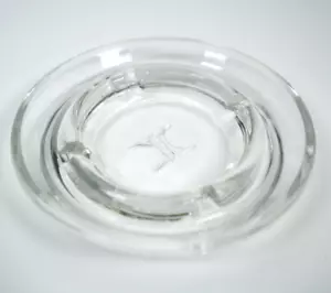 Vintage Hilton Hotel Glass Ashtray 4.5 inch Clear VTG RETRO - Picture 1 of 4