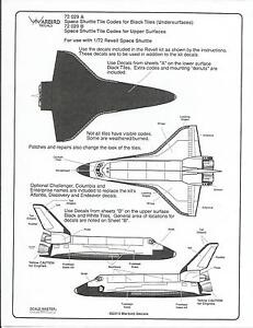 Warbird Space Shuttle Tile Code Decals 1/72 029 FOR REVELL KIT  