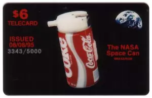Lata espacial de la NASA con logotipo de Coca-Cola (Cola) tarjeta telefónica USADA - Imagen 1 de 1