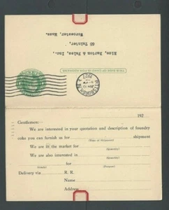 Ca 1925 Pittsburgh Pa Wieman & Ward Offers Coke Products Unsevered Pair - Picture 1 of 2
