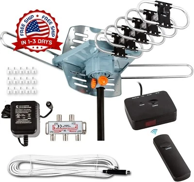 Antena HDTV Antena digital amplificada para exteriores Alcance de 150 millas NEW - Image 1 of 4