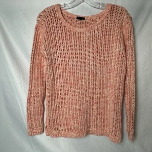 Talbots Petites Womens Loose Knit Marled Salmon Pullover Cotton Sweater Size SP - Picture 1 of 5