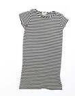 NEXT Girls Black Striped Viscose T-Shirt Dress Size 7 Years Crew Neck