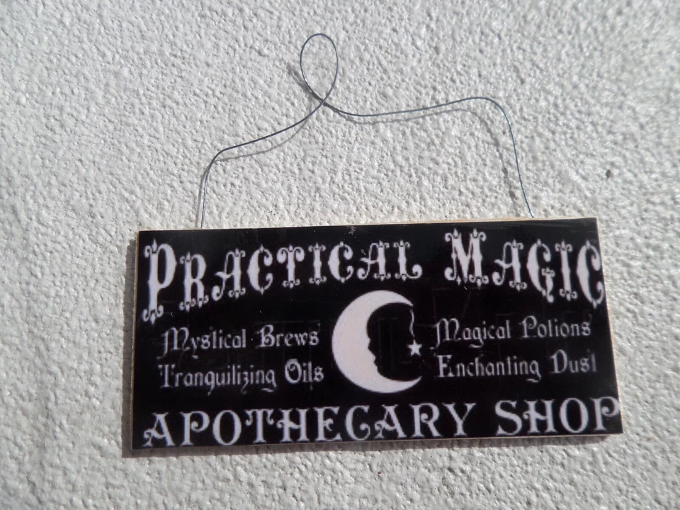 Practical Magic Sign 1:12 dollhouse miniatures gailslittlestuff