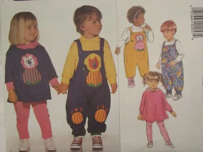 BUTTERICK 3646 Toddlers/Childrens Top Leggings & Jumpsuit PATTERN 1-2-3/4-5-6 UC - Image 1 of 3