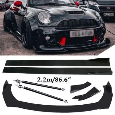Front Bumper Lip Spoiler Splitter Glossy Black Extension For Mini Cooper Paceman Foto 1 de 4