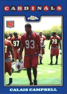 A5169- 2008 Topps Chrome Blue Refractors #TC239 Calais Campbell ( ROOKIE CARD) - Picture 1 of 2