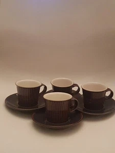 DENBY Espresso Coffee Cups & Sauces Set Of 4 Purple Stoneware (A9) - Picture 1 of 10