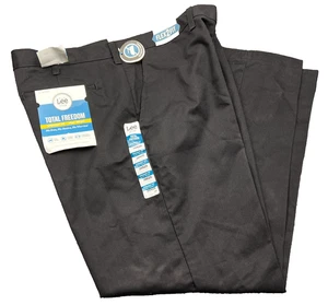 Pantaloni Lee Total Freedom Relaxed Fit Flat Front Uomo 36 X 29 Nero Nuovi con etichette - Foto 1 di 9