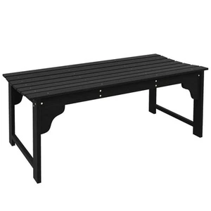 Outsunny Black Wood Outdoor Park Bench - Picture 1 of 10