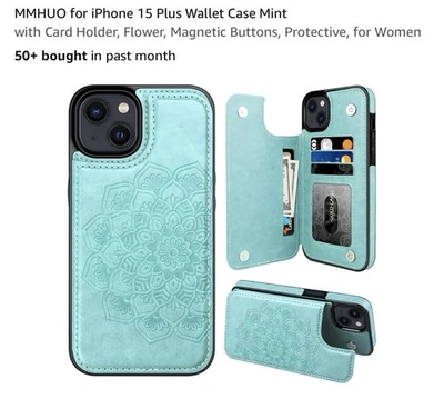 Mint color Case Mobile iPhone 15 Plus Brand New Magnetic Closure - Image 1 of 3
