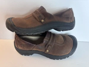 Keen Kaci Women's Size 9.5 W Brown Leather Slip Ons Comfort Shoes Rubber Soles - Picture 1 of 7