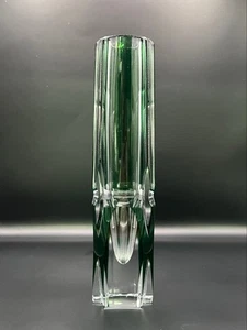 Edo Kiriko Crystal Flower Vase Bamboo Tray Design by Kagami Crystal Handcraft - Picture 1 of 5