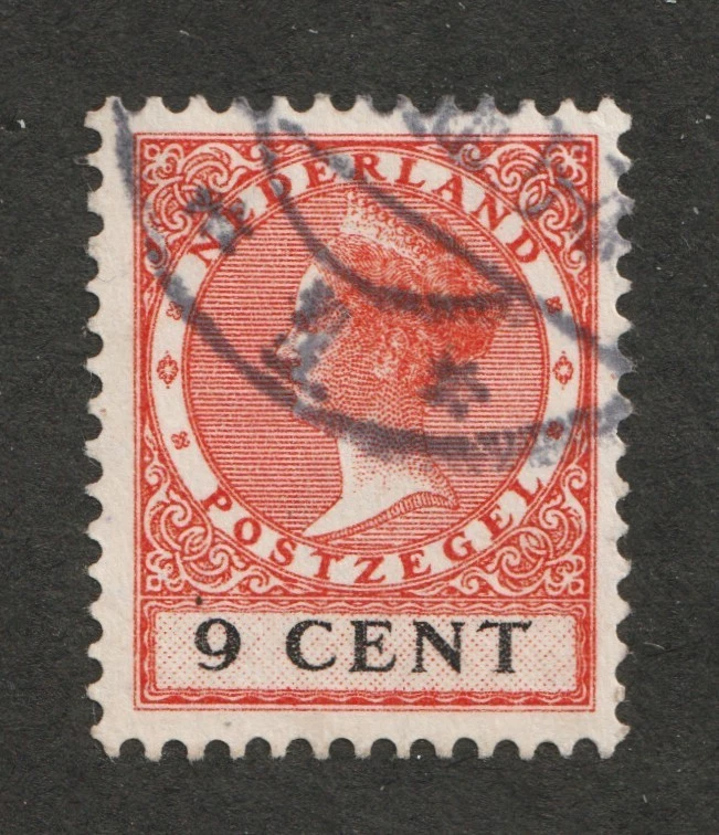 1928 年荷兰 Sc# 176 - 九美分,威廉明娜女王。 二手邮票Cv$12.00 — 第 1/1 张图片