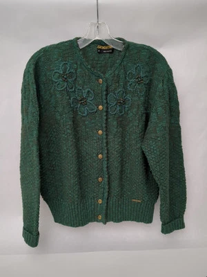 Vintage Geiger Austria Green Wool Blend Button Down Cardigan  Size 38  - Image 1 of 4