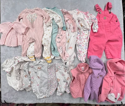 Lotto vestiti bambina 6M pigiama body giacche salopette gilet 15+ pezzi - Immagine 1 di 4
