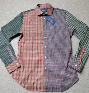 Polo Ralph Lauren Herren L Custom Fit Hemd Mehrfarbig Schottenkaro Patchwork Neu mit Etikett - Bild 1 von 9