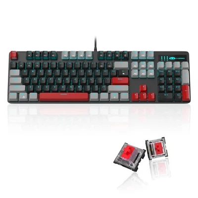 MageGee Mechanical Gaming Keyboard, 104 Keys Blue Backlit Keyboards with Red ... - Image 1 of 4