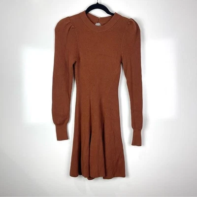 NUEVO Vestido Suéter Abercrombie & Fitch Tejido Acanalado Manga Larga Marrón Talla XS Foto 1 de 4